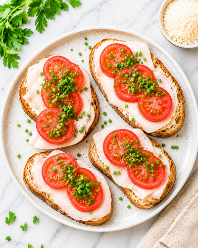 Fit kanapki z szynką i pomidorem